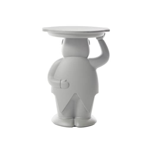 Table d\'appoint Ambrogio plastique gris / 42,5 x 38,5 x H 60,5 cm - Slide - Gris coconut - Polyéthylène