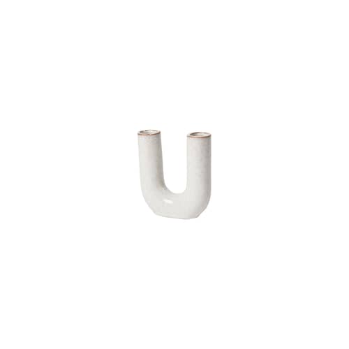 Vase Hector U / L 14,5 x H 16 cm - BROSTE COPENHAGEN - Gris clair moucheté (brillant) - Grès émaillé