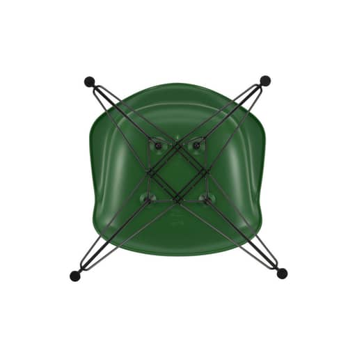 RE DAR - Eames Plastic Armchair Armchair plastic material green / (1950) - Black Base, legs / Recycled - Vitra - Emerald green / Black Base, legs - Epoxy lacquered steel, Post-consumer recycled plastic