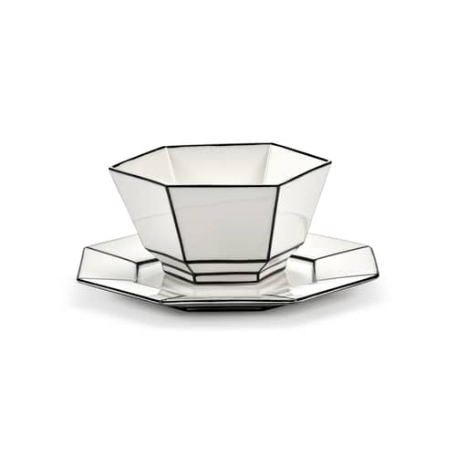Set de 2 assiettes à mignardises Carte Blanche / Ø 18.5 cm - Serax - Blanc & noir - Porcelaine