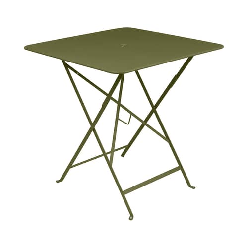 Tavolo pieghevole Bistro metallo verde / 71 x 71 cm - 3/4 persone - Foro ombrellone - Fermob - Pesto - Acciaio laccato