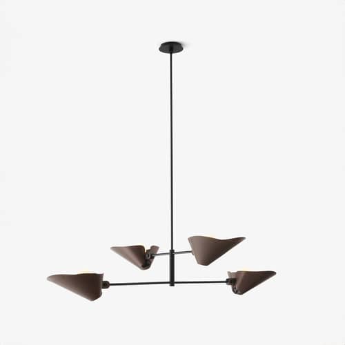Pendelleuchte Bonnet SC93 metall braun / B 140 x H 140 cm - &tradition - Bronze - Aluminium, Stahl