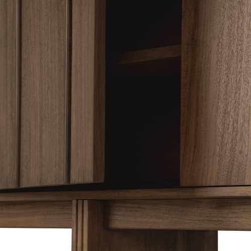 Buffet Pillar bois marron / L 169 x H 70 cm - Ethnicraft - L 169 cm / Teck brun - Teck massif teinté