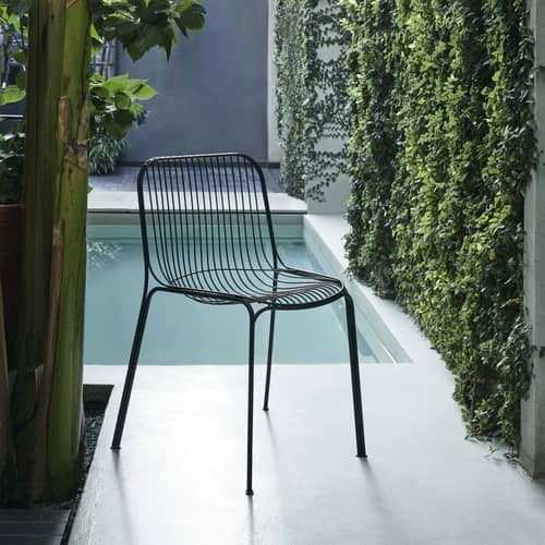 HiRay Chair metal black black metal - Kartell - Black - Painted galvanised steel