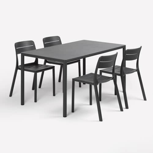 Chaise empilable Cassia Bistrot gris - NARDI - Basalte (recyclé) - Résine de fibre de verre