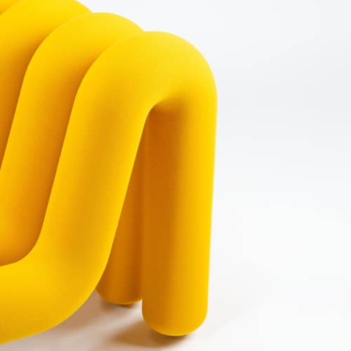 Poltrona imbottita Extra Bold Sofa tessuto giallo / Divano modulare - L 72 cm (4 tubi) - Moustache - Giallo - Acciaio, Lana, Schiuma ad alta resilienza