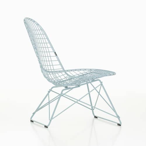 Fauteuil lounge Wire Chair LKR métal bleu / Charles & Ray Eames, 1951 - Vitra - Bleu ciel - Acier époxy