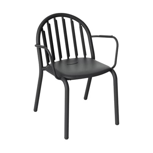 Stapelbarer Sessel Fred\'s metall schwarz - Fatboy - Anthrazit - Aluminium