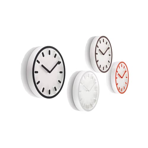 Horloge murale Tempo plastique noir / Naoto Fukasawa, 2014 - Magis - Cadran blanc / Détails noirs - ABS