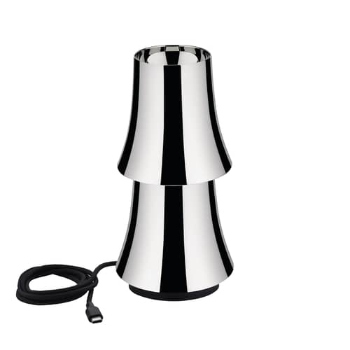 Lampada senza fili ricaricabile Halesia LED metallo argento - Alessi - Acciaio Lucido - Acciaio inossidabile