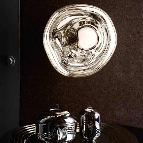 Lampada da parete Melt Surface Mini LED materiale plastico grigio / Plafoniera - Ø 30 cm / Cambia colore - Tom Dixon - Fumo - Acciaio, policarbonato