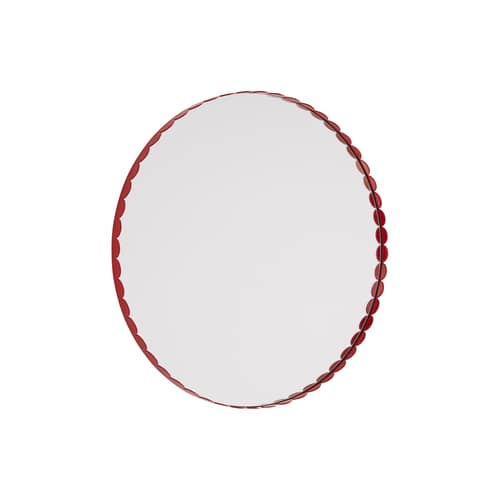 Miroir mural Arcs métal rouge / Ø 60 cm - Hay - Rouge - Acier, Verre