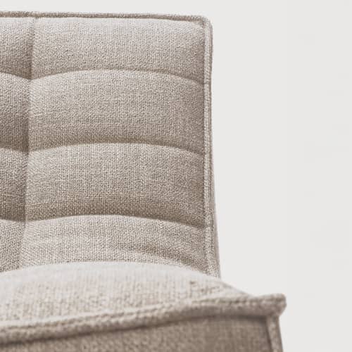 N701 Straight sofa  textile beige / UK version - 3 seater / L 210 cm - Ethnicraft - Beige (UK residential fire retardant) - Fabric, High-density PU foam, Wood