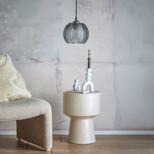Pendelleuchte Adar glas grau / Ø 22 cm – Glas mit Erhebungen - Bloomingville - Grau - Glas mit Erhebungen