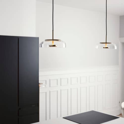 Pendelleuchte Blossi LED glas gold / Ø 23 cm - NUURA - Messing / Transparent - Metall, mundgeblasenes Glas