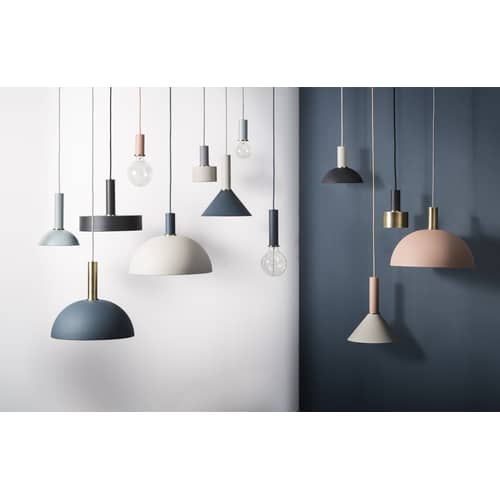 Pendelleuchte Socket Low metall schwarz / Set aus Kabel + Fassung + Rosette - Ferm Living - Set aus Kabel + Fassung / schwarz - Gewebe, lackiertes Metall