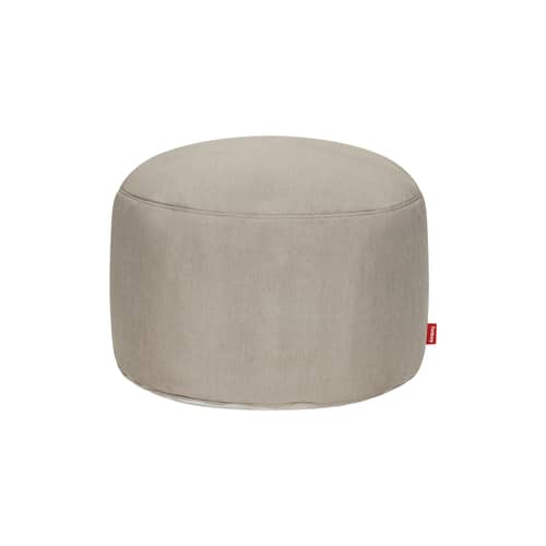 Pouf d\'extérieur Point Large Outdoor / Ø 70 x H 40 cm - Fatboy - Gris-taupe - Polystyrène expansé, Tissu oléfine