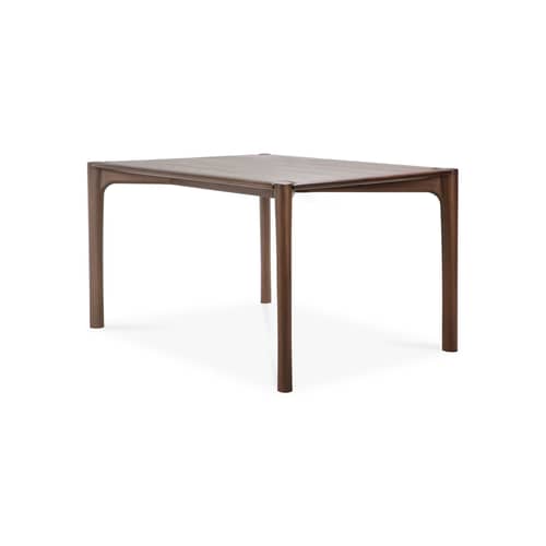 PI Rectangular table natural wood / 140 x 80 cm - Solid teak / 6 people - Ethnicraft - 140 x 80 cm / Brown teak - Solid teak, stained