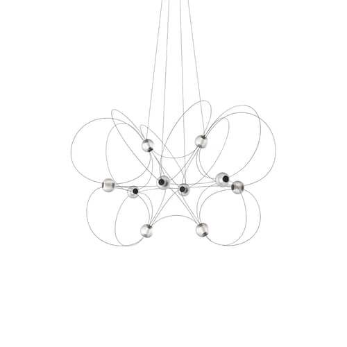 Sospensione Munari 10 metallo nero / LED - 120 x 90 x H 83 cm / Versione preassemblata - DCW éditions - Nero - Acciaio, Acrilico