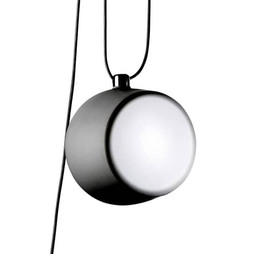 Suspension AIM métal noir LED /  Ø 24 cm / Bouroullec, 2013 - Flos - Noir - Aluminium peint, Polycarbonate