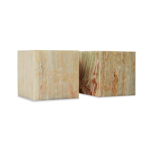 Table d\'appoint Onyx Marble Block / 35 x 35 x H 35 cm - HK LIVING - Marbre Onyx - Marbre, MDF