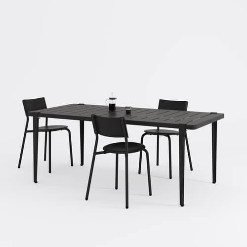 Table rectangulaire Midi / 190 x 90 cm - 8 personnes - TIPTOE - Noir graphite - Acier thermolaqué