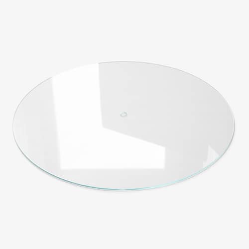 Tavolino Wire VP17 metallo argento / Ø 74 cm - Con piano in vetro/vassoio - &tradition - Con vassoio in vetro - Filo in acciaio inox lucido, Vetro temprato