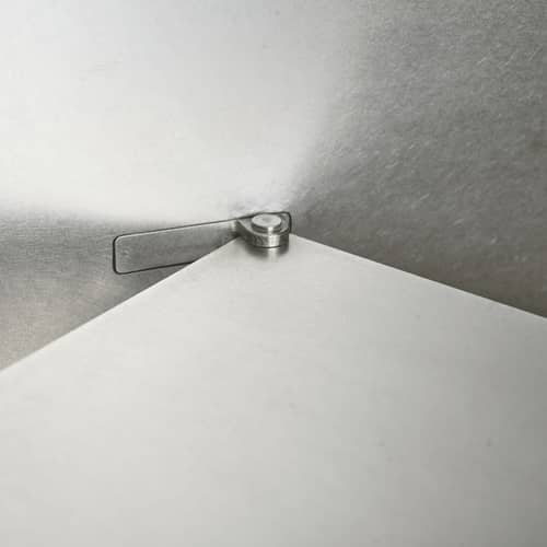 Sheet Cabinet Wall storage metal / 2 doors - W 59.6 x H 59.6 x D 16 cm - Frama  - Brushed steel - Brushed stainless steel