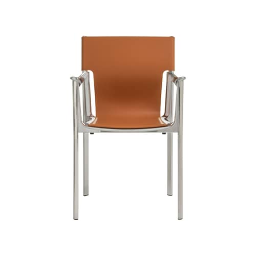 Venice Armchair leather brown - Magis - Natural leather / Polished aluminium - Aluminium, Cast aluminium, Cowhide leather