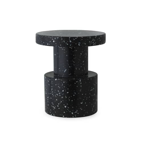 Sgabello Bit materiale plastico nero / Tavolo d\'appoggio - Plastica 100% riciclata / Ø 36 cm - Normann Copenhagen - Nero - Polietilene riciclato