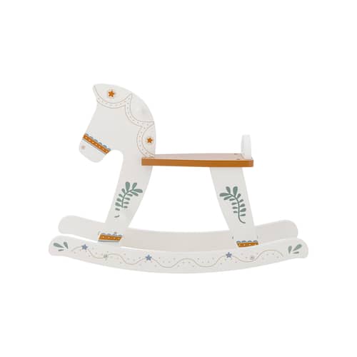 Cheval à bascule Ruddy - Bloomingville - Blanc / Motifs multicolores - MDF
