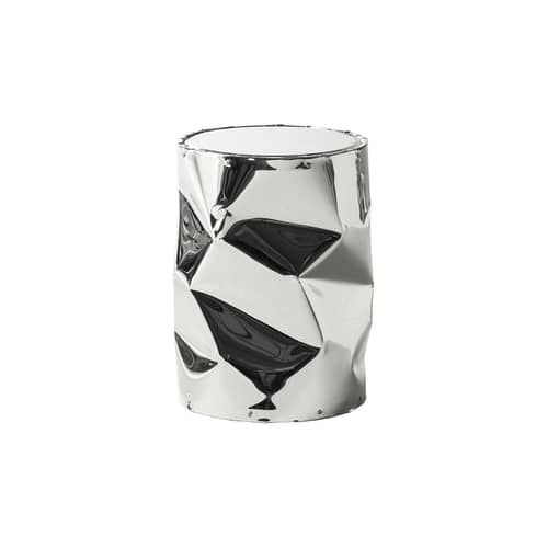 Hocker Tab.u metall silber / Beistelltisch - Ø 30 x H 43 cm - Opinion Ciatti - Verchromt - Aluminium, Holz
