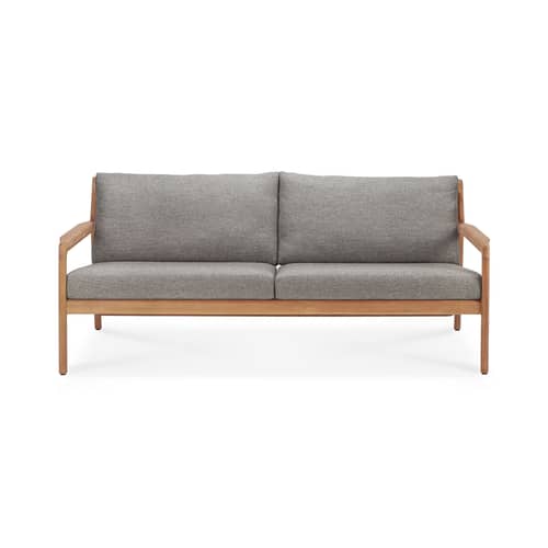 Canapé de jardin 2 places Jack Outdoor     / L 180 cm - Teck - Ethnicraft - Moka - Mousse, Teck massif, Tissu polypropylène