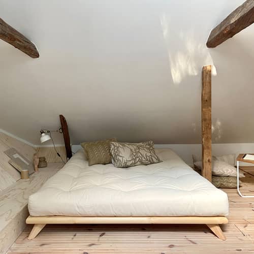 Lit double Senza / Pour matelas 160 x 200 cm - KARUP DESIGN - Pour matelas 160 x 200 cm - Pin massif certifié FSC