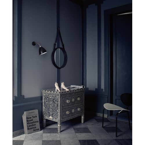 Miroir mural Adnet cuir marron / Ø 58 cm - Réédition 50\' - Gubi - Marron - Cuir