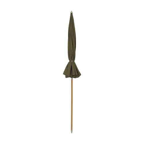 Ombrellone Lull tessuto verde / Ø 200 cm - Tessuto & legno - Ferm Living - Verde cachi - Faggio, Tessuto poliestere