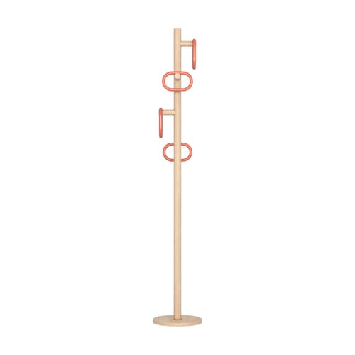 Portemanteau sur pied Fernand bois orange / H 180 cm - Hartô - Corail épicé - Frêne massif, MDF