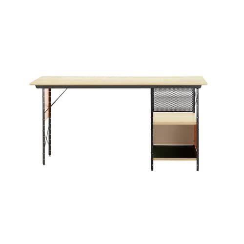 Schreibtisch Eames Desk Unit EDU metall holz bunt / Eames, 1949 - L 152,5 cm - Vitra - Mehrfarbig & Holz - Furnier, lackierter Stahl, lackiertes Aluminium
