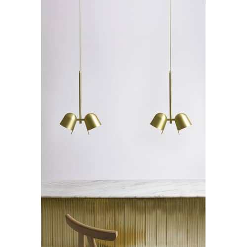 Sospensione HO oro metallo / L 34,5 cm - Orientabile - ENOstudio - Ottone - Acciaio