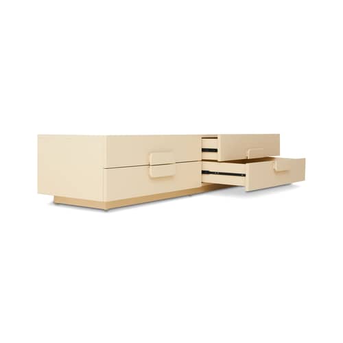Mobile TV Spacious lowboard legno beige / L 160 x P 53,5 x H 36 cm - HK LIVING - Crema - MDF laccato