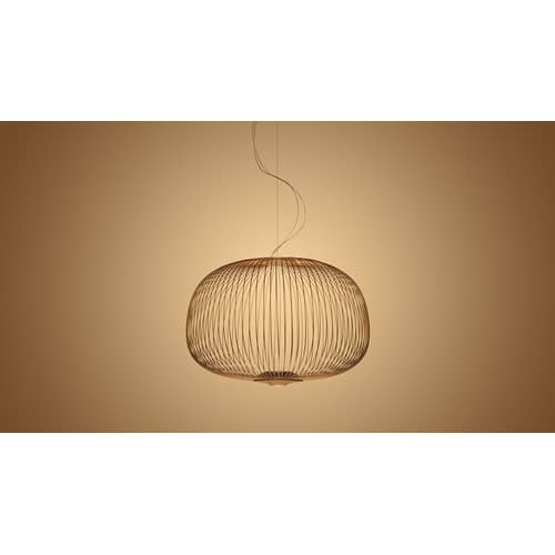 Suspension Spokes 3 My Light / LED - Bluetooth / Ø 61 x H 42 cm - Foscarini - Cuivre - Acier verni, Aluminium verni