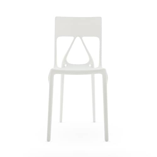 A.I. Lite Stacking chair plastic material white / Designed by artificial intelligence - Recycled - Kartell - White - Recycled PMMA