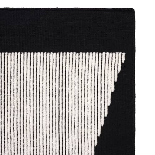 Tapis Wedge noir / 70 x 250 cm - Tom Dixon - Noir & blanc - Laine