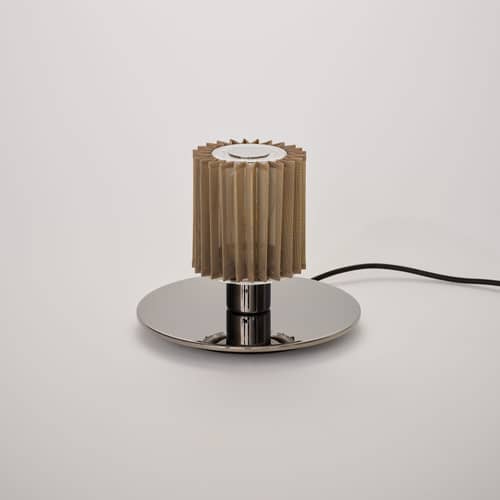 Tischleuchte In The Sun Table metall silber - DCW éditions - Silber Sockel / Gold Mesh - Aluminium, Glas, Messing, Stahl