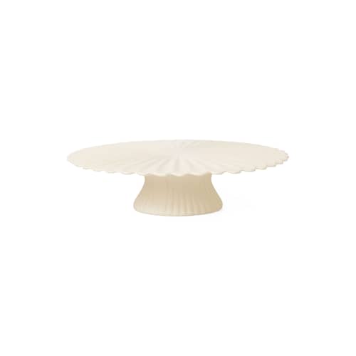 Tortenplatte Fountain keramik weiß / Ø 31 cm - Ferm Living - Gebrochen weiß - Sandstein
