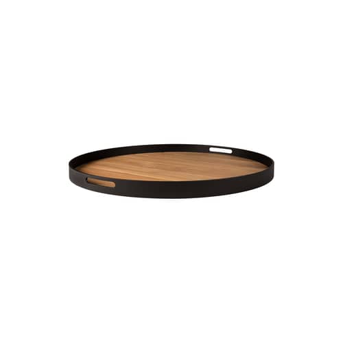 Zubehör  holz natur / Abnehmbares Tablett für Beistelltisch Core Large - Ø 61 cm - Ethnicraft - Ø 61 cm / Teakholz - Teakholz, Thermolackiertes Aluminium
