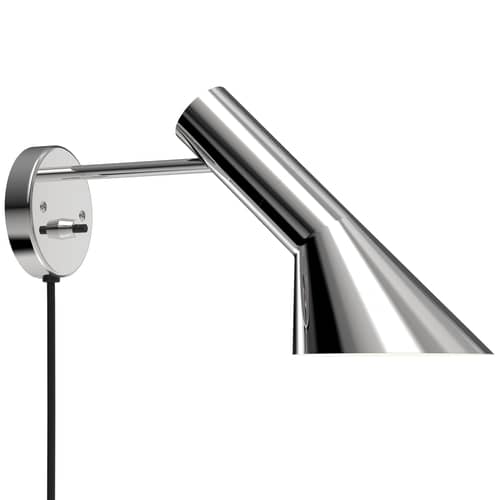 Applique con presa AJ metallo / Orientabile - Arne Jacobsen, 1957 - Louis Poulsen - Acciaio inossidabile lucido - Acciaio inossidabile