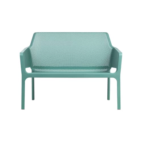 Banc avec dossier Net vert / Empilable - L 116 cm - NARDI - Vert Saule - Résine de fibre de verre