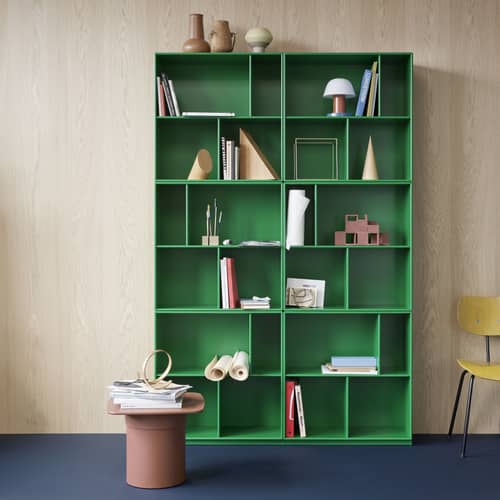 Bibliothèque Read bois gris / L 139,2 x P 30 x H 211,8 cm - MONTANA - Fennel 144 - MDF laqué