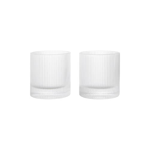 Bicchiere Ripple vetro trasparente / Set di 2 - 25 cl - Ferm Living - Trasparente - Vetro soffiato a bocca